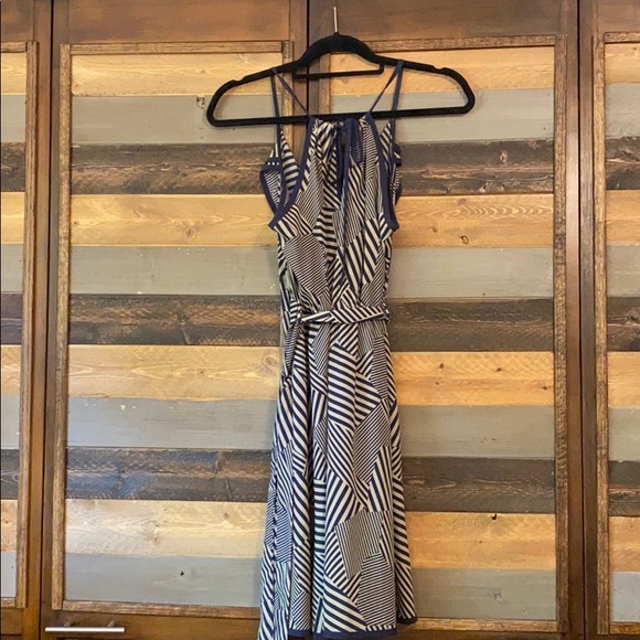 Hello Miss Blue & Tan Stripe Dress - Picture 3 of 4